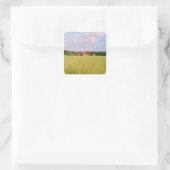 Rustic summer field, Helsingia, Sweden Quadratischer Aufkleber (Tasche)