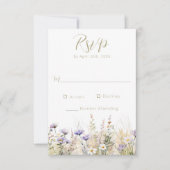 Rustic Summer Meadow Wildflower Wedding RSVP Card Karte (Vorderseite)