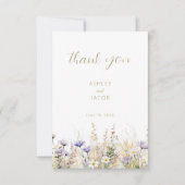 Rustic Summer Meadow Wildflower Wedding Thank You  Einladung (Vorderseite)