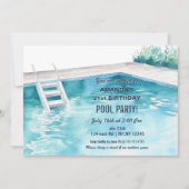 Rustic Summer Swimming Pool Party Birthday Invite Einladung (Vorderseite)