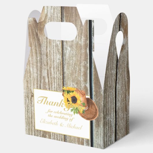 Rustic Sunflors Cowboy Hat Country Barn Western Geschenkschachtel (Geöffnet)