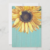 Rustic Sunflower Aqua Wood Wedding Brautparty Einladung (Rückseite)