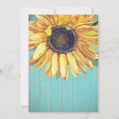 Rustic Sunflower Aqua Wood Wedding Brautparty I Einladung (Rückseite)