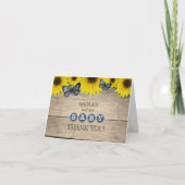 Rustic Sunflower Baby Dusche Vielen Dank Einladung (Vorderseite)