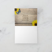 Rustic Sunflower Baby Dusche Vielen Dank Einladung (Innenseite)