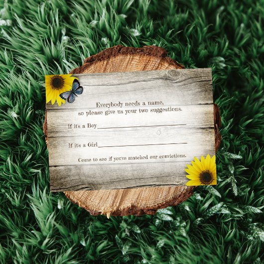 Rustic Sunflower Baby Name Vorschläge Duschgame Einladung