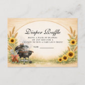 Rustic Sunflower Baby Q Diapper Raffle Begleitkarte (Vorderseite)