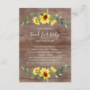 Rustic Sunflower Baby Showbook for Baby Begleitkarte
