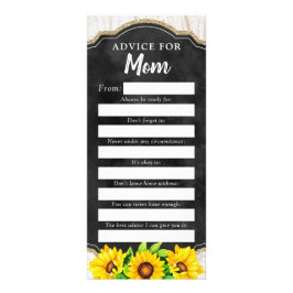 Rustic Sunflower Baby Shower Addon Spielkarte Werbekarte