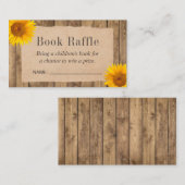 Rustic Sunflower Baby Shower Bucht Raffael Tickets Begleitkarte (Vorne/Hinten)