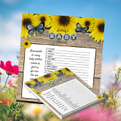 Rustic Sunflower Baby Shower Word Scramble Game Notizblock