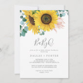 Rustic Sunflower BabyQ Baby Duschgrill Einladung (Vorderseite)