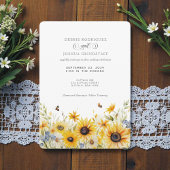 Rustic Sunflower Barn Fall Wedding Invitation  Einladung