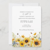 Rustic Sunflower Barn Fall Wedding Invitation Einladung (Vorderseite)