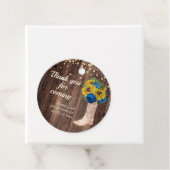 Rustic Sunflower Blue Rose Boots Vielen Dank Geschenkanhänger (Beispiel)