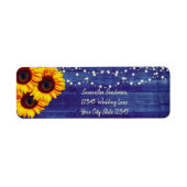 Rustic Sunflower Blue Wood Rücksendeadresse (Vorne)