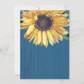 Rustic Sunflower Blue Wood Wedding Brautparty I Einladung (Rückseite)