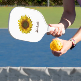 Rustic Sunflower Boho Botanical Personalized Pickleball Schläger