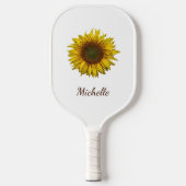 Rustic Sunflower Boho Botanical Personalized Pickleball Schläger (Vorderseite)