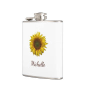 Rustic Sunflower Boho Floral Personalized Flachmann (Links)
