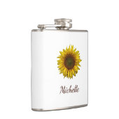 Rustic Sunflower Boho Floral Personalized Flachmann (Rechts)