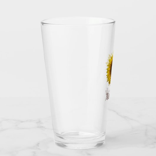Rustic Sunflower Boho Floral Personalized  Glas (Rechts)