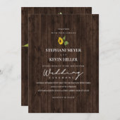 Rustic Sunflower Bouquet Wedding Einladung (Vorne/Hinten)