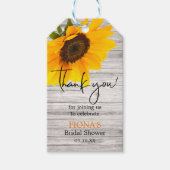 Rustic Sunflower Brautparty Script Vielen Dank Geschenkanhänger (Vorderseite)