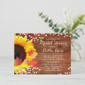 Rustic Sunflower Bridal Dusche Einladungskarte Einladung (Stehend Vorderseite)