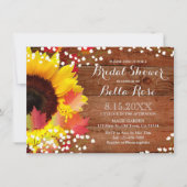 Rustic Sunflower Bridal Dusche Einladungskarte Einladung (Vorderseite)