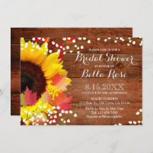 Rustic Sunflower Bridal Dusche Einladungskarte