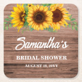 Rustic Sunflower Bridal Shower Rechteckiger Pappuntersetzer (Vorderseite)