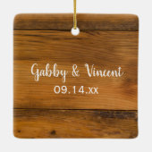 Rustic Sunflower Bridal Veil Country Verlobung Keramikornament (Rückseite)