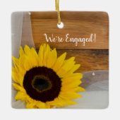 Rustic Sunflower Bridal Veil Country Verlobung Keramikornament (Vorderseite)