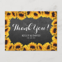 Rustic Sunflower Chalkboard Hochzeit Vielen Dank