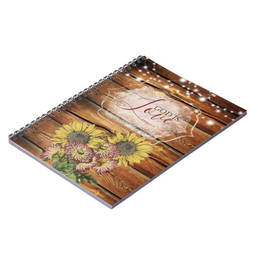 Rustic Sunflower Christlich Journal Notebook Notizblock (Linke Seite)