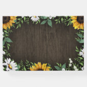 Rustic Sunflower Country Daisy Wedding Gästebuch (Rückseite)