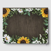 Rustic Sunflower Country Daisy Wedding Gästebuch (Rückseite)