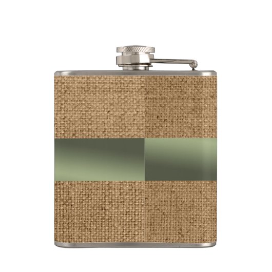 Rustic Sunflower Custom Monogram Flachmann (Rückseite)