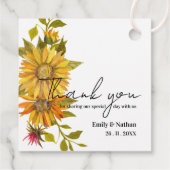 Rustic Sunflower Danke für die Message Wedding Par Geschenkanhänger (Rückseite)