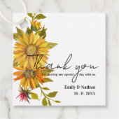 Rustic Sunflower Danke für die Message Wedding Par Geschenkanhänger (Vorderseite)