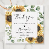 Rustic Sunflower Eucalyptus Vielen Dank Geschenkanhänger (Vorderseite)