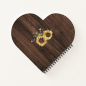 Rustic Sunflower Eucalyptus Wedding Guest Book Notizblock (Rückseite)
