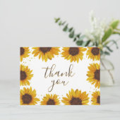 Rustic Sunflower Fall Brautparty Vielen Dank Dankeskarte (Stehend Vorderseite)