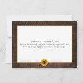 Rustic Sunflower Fall Brautparty Vielen Dank Dankeskarte (Rückseite)