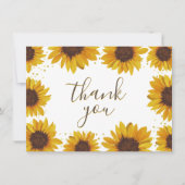 Rustic Sunflower Fall Brautparty Vielen Dank Dankeskarte (Vorderseite)