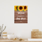 Rustic Sunflower Fall Welcome Baby Shower  Poster (Küche)