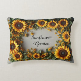 Rustic Sunflower Floral Bouquet Design Dekokissen