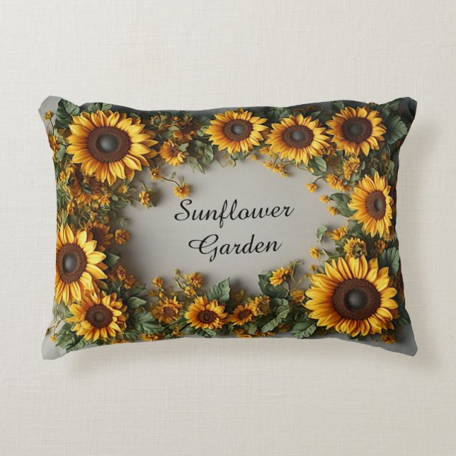 Rustic Sunflower Floral Bouquet Design Dekokissen (Vorderseite)