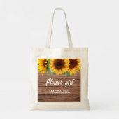 Rustic Sunflower Flower girl Bridesmaids gift  Tragetasche (Rückseite)